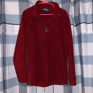 -Red Quarter-Zip Sherpa